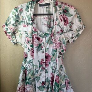 Vintage Karen Alexander Floral Peplum Top Small / Medium
